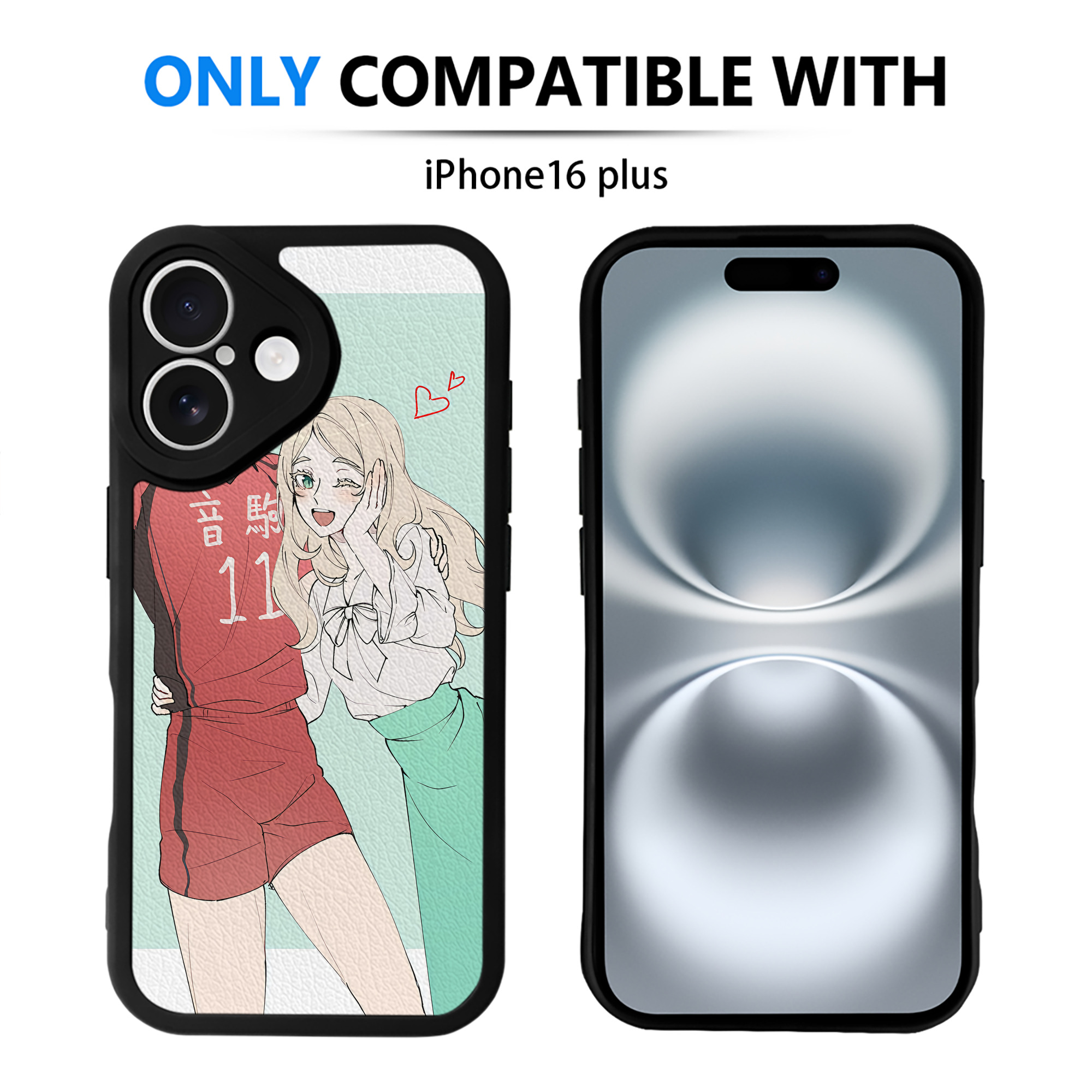 （画像用） ハイキュー!! Haikyu!! 【iPhone 16シリーズ対応】シリコンスマホケース（レザー調） 材質：シリコン